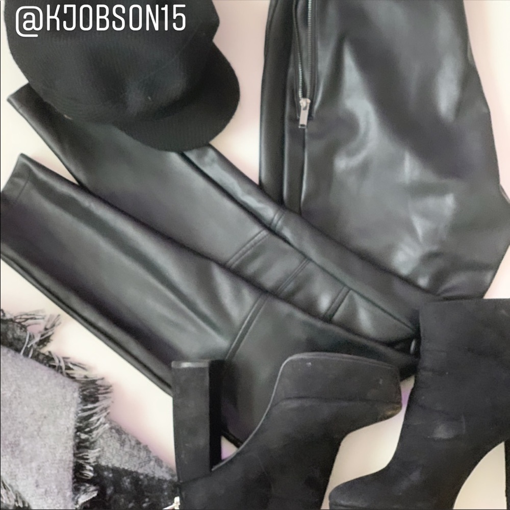 Womens Blackseal PU Faux Leather Leggings